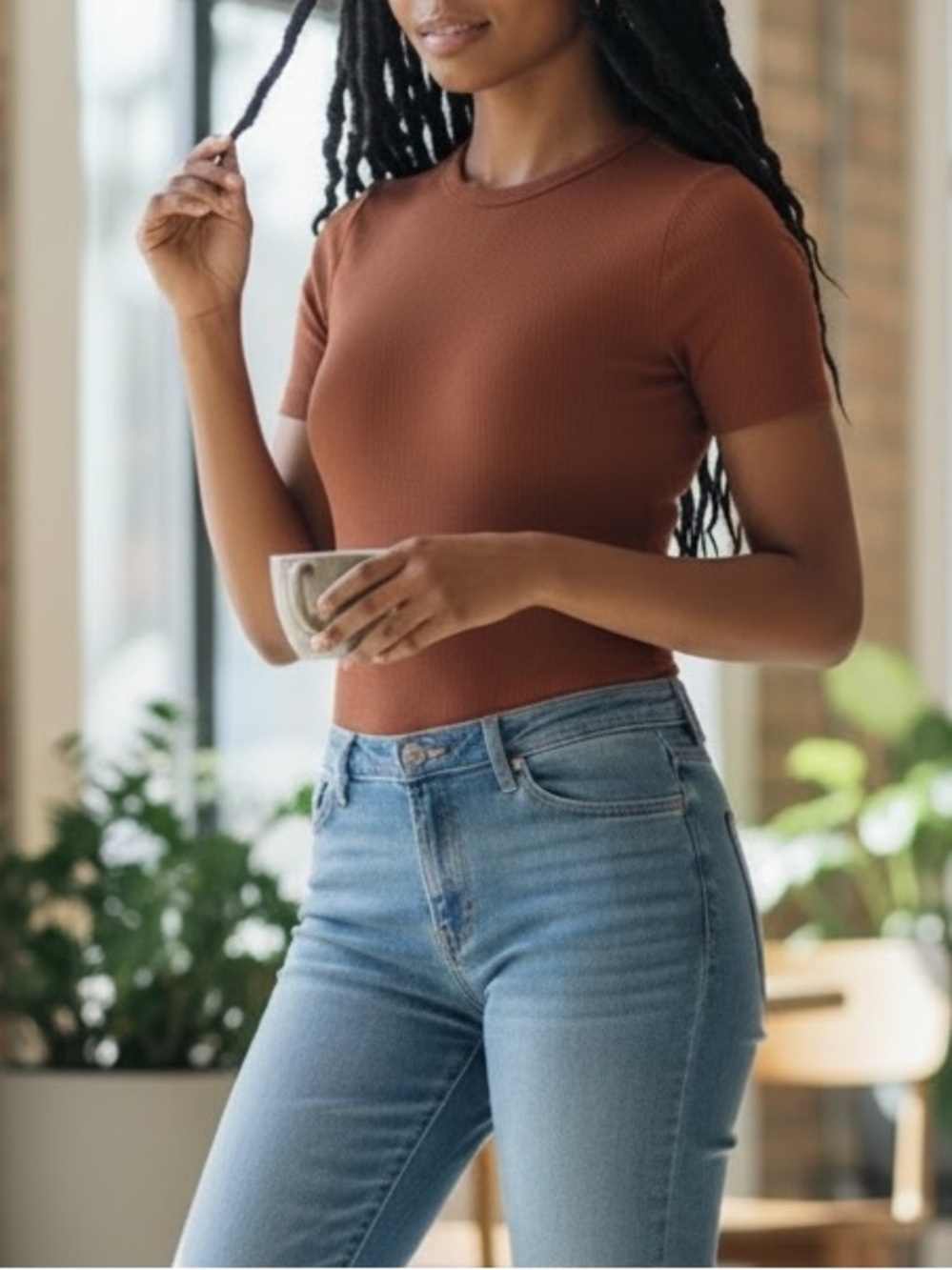 Meshki Terracotta Short Sleeve Bodysuit